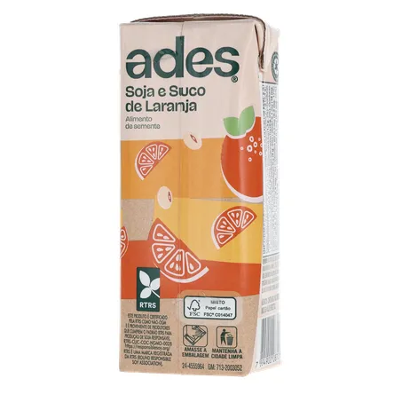 Bebida Base Soja Ades Laranja 200ml 360-20