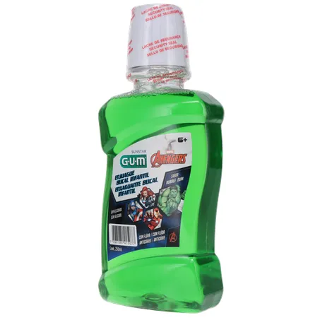 ENXAGUANTE BUCAL SUNSTAR GUM AVENGERS BUBBLE GUM 250ML 360-3