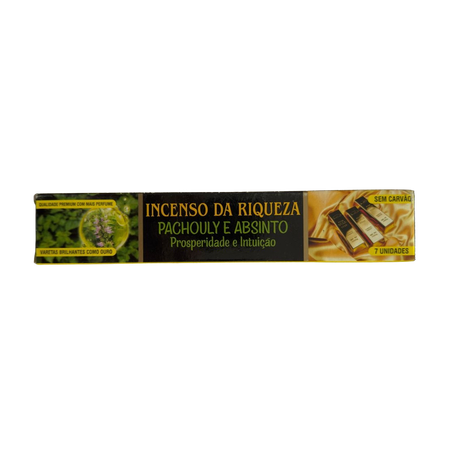 INCENSO DA RIQUEZA PACHOULY & ABSINTO 7 UNID