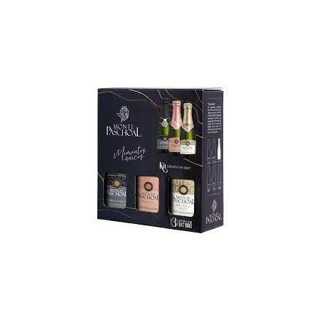 KIT ESPUMANTE BRUT MONTE PASCHOAL 187 ML C/3      
