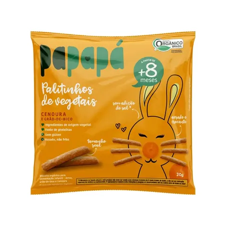 Biscoito infantil papapa cenoura e grao de bico 20g