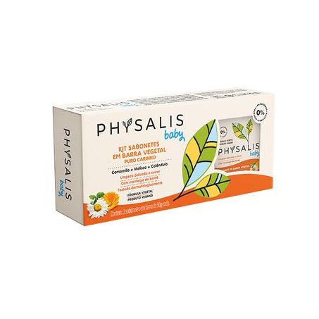 Kit Sabonete Physalis Camomila Melissa Calêndula Baby 90g