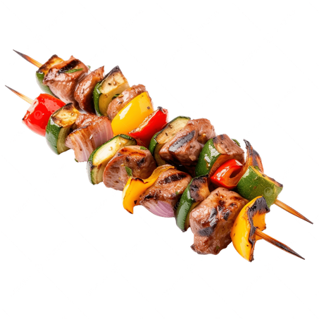 Salgado Mamute Un Frito Espeto Carne Bacon e Legumes