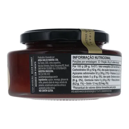 Geleia de Morango com Pimenta Casa Madeira Gourmet Pote de Vidro 240gr 360-14