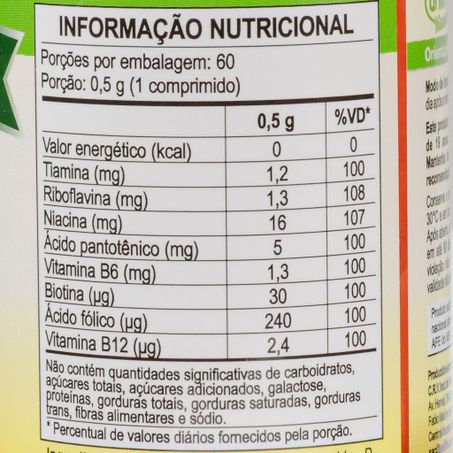 COMPLEXO B 500MG 60 CAPSULAS UNILIFE 360-1
