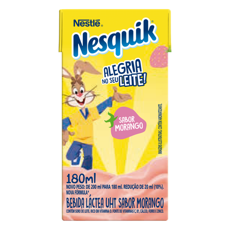Bebida lactea nesquik 180ml morango
