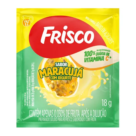 Refresco Frisco Maracujá Com Iogurte Pacote 18G 