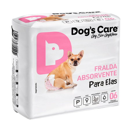 Fralda Higiênica Dogs Care Ecofralda para Cães Fêmeas Tamanho P C/6