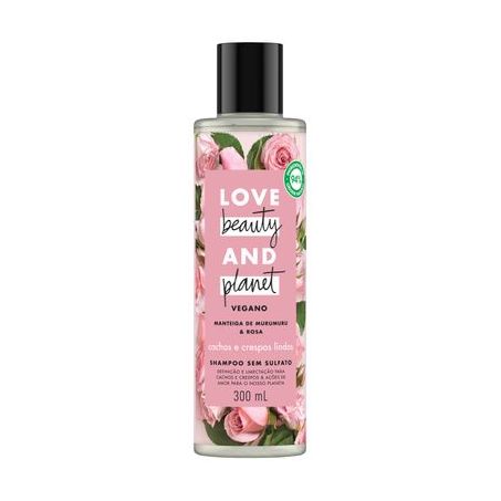 Shampoo Beauty E Planet Manteiga de Murumuru E Rosa Embalagem 300ML