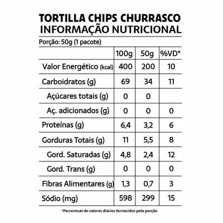 TORTILLA CHIPS SABOR CHURRASCO 50G - BELIVE 360-1