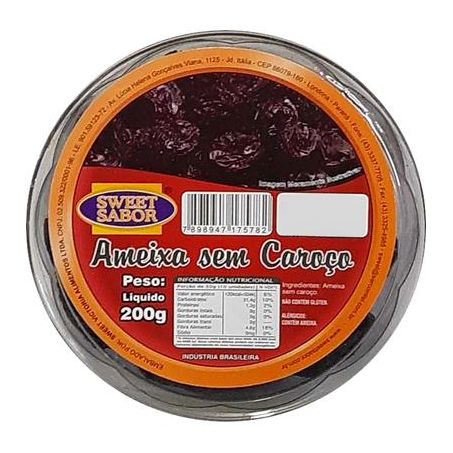 Ameixa Seca Sweet Sabor 100g Pote S/Caroço