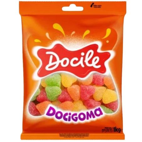 Bala goma docile 100g coraçao sortido