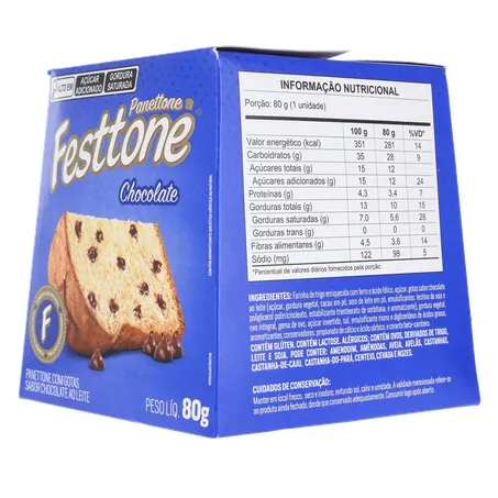 Panettone festtone mini chocolate cx 80g 360-23