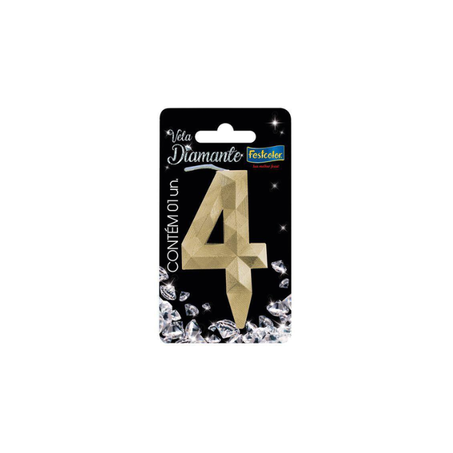 VELA DIAMANTE OURO N4 FESTCOLOR 