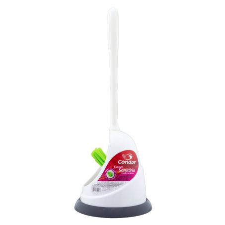ESCOVA SANITÁRIA BRANCA COM RECIPIENTE CONDOR
