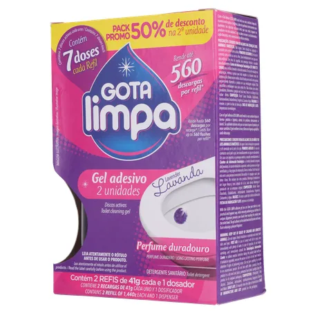 Gel adesivo sanitário gota limpa lavanda 41g 360-3