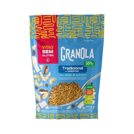 GRANOLA TRADICIONAL SEM GLÚTEN ZERO AÇÚCAR 250 G - VITAO