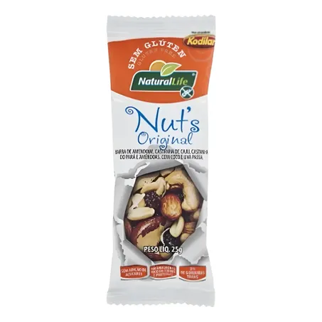 Barra Cereal Kodilar 25g Nat Life Nuts Sem Gluten Antioxidante