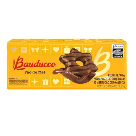 Pão de Mel Bauducco Cobertura de Chocolate Caixa com 6un - 180gr