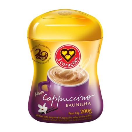 CAPPUCINO 3 CORACOES BAUNILHA 200G