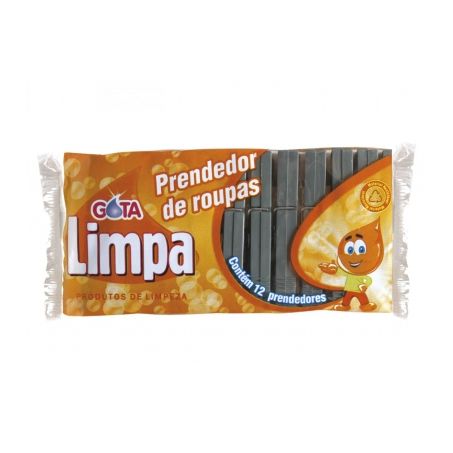 Prendedor roupa gota limpa com 12 plástico pequeno