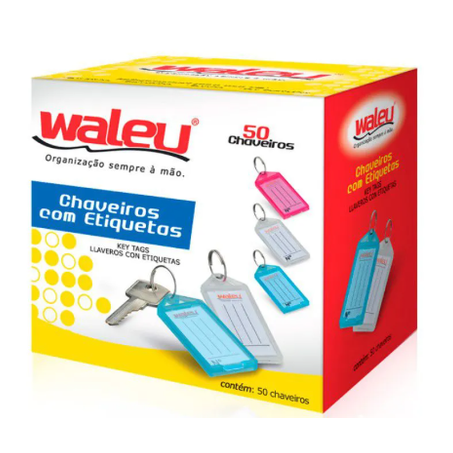 CHAVEIRO PLÁSTICO WALEU SORTIDO C/50UN