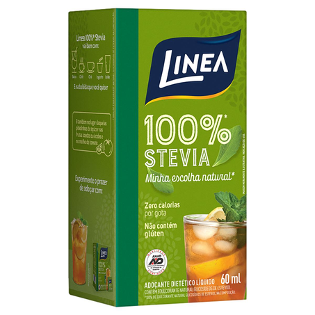 Adoçante Líquido Linea 60ml - Zero Calorias - Stevia 100%