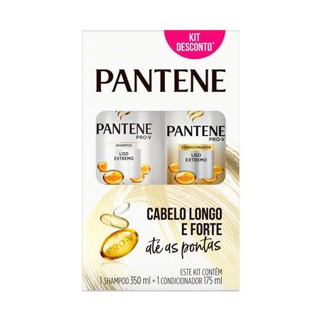 Kit Shampoo + Condicionador Pantene Liso Extremo Caixa com 2un - 525ml