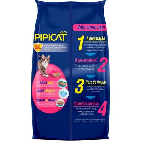 Areia Higiênica Pipicat Floral para Gatos 20Kg 360-1