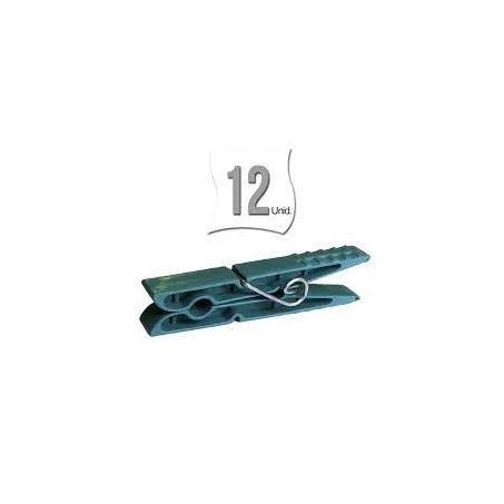PRENDEDOR ROUPA PLASTICO PEQUENO C/12 PEDRA AZUL  