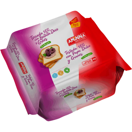 Torrada vegana aminna sem glúten batata doce 90g