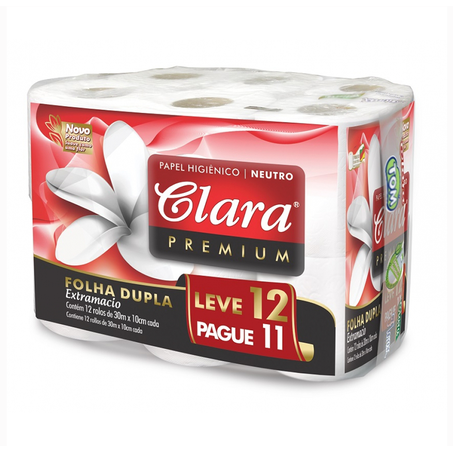 PAPEL HIG CLARA PREMIUM FOLHA DUPLA 12X30MT 360-1