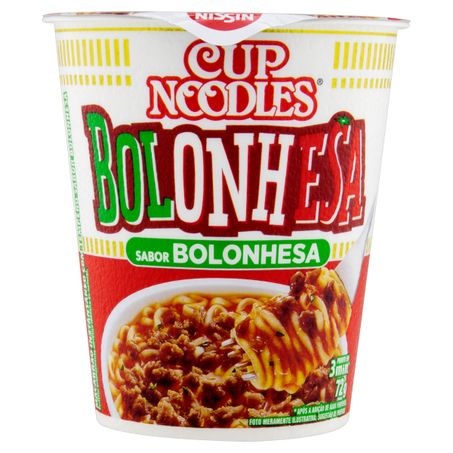 MACARRÃO INSTANTÂNEO BOLONHESA NISSIN CUP NOODLES