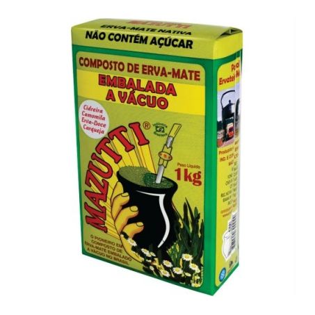 Erva Mate Mazutti Tradicional Vácuo Embalagem 1KG