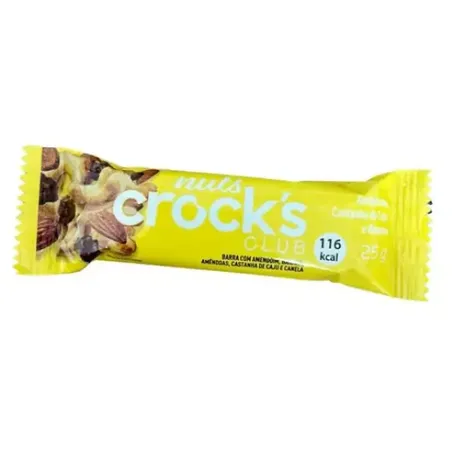 Barra nuts crocks club amendoim, castanha de caju e amendoas 25g
