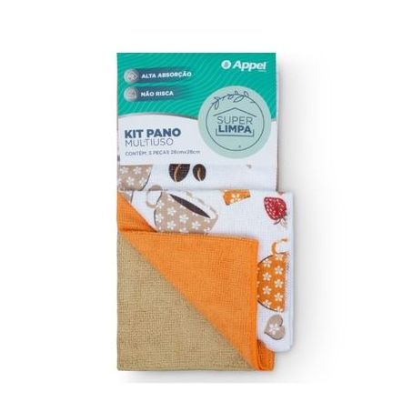 KIT PANO APPEL SUPERLIMPA MULT FRUTA C/3PCS F28X28