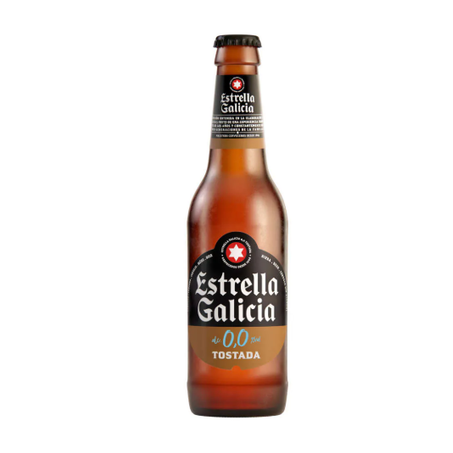 CERVEJA ESTRELLA GALICIA 330ML 0.0% TOSTADA LONG NECK 