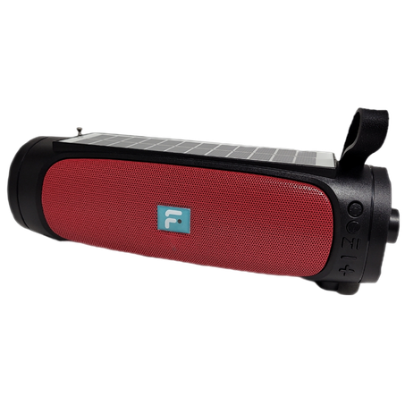 Caixa acústica f-sound solar e luminária fs-140 vermelha