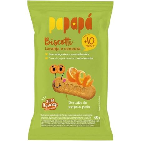 Biscoito Papapa 60g Biscotti Laranja Cenoura