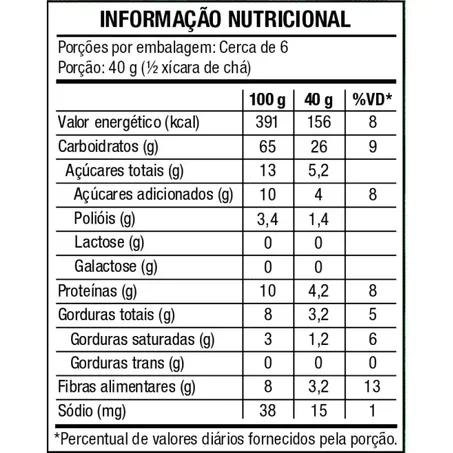 GRANOLA TRADICIONAL CACAU E COCO 250 G - VITAO 360-1