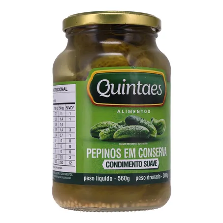 Pepino em Conserva Quintães Vidro 300G 360-34