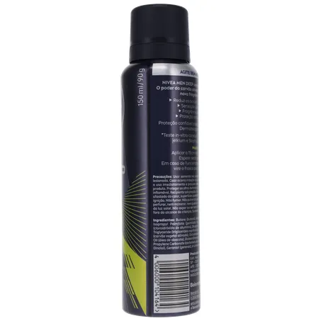 Antitranspirante Aerosol Nivea Men Deep Sport 72H Carvão Ativado Frasco Spray 150ml 360-11
