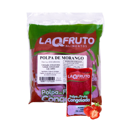 Polpa fruta morango laqfruto 400g