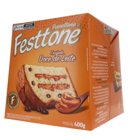 Panettone Festtone Trufado Doce De Leite 400G 360-3