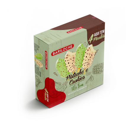 Picolé Bariloche Me Leva Pistache e Cookies 280g