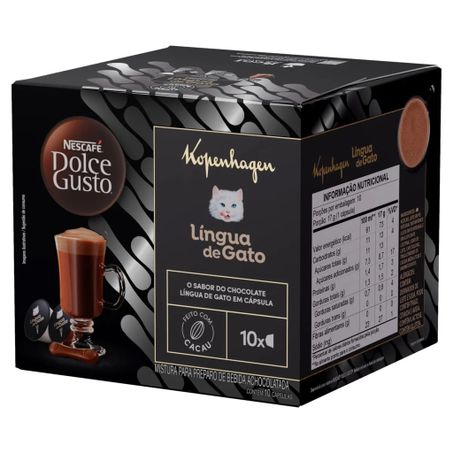Cápsulas de café nescafé dolce gusto língua de gato kopenhagen c/ 10 cápsulas