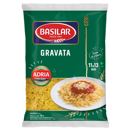 MACARRAO BASILAR SEMOLADO 400G GRAVATA