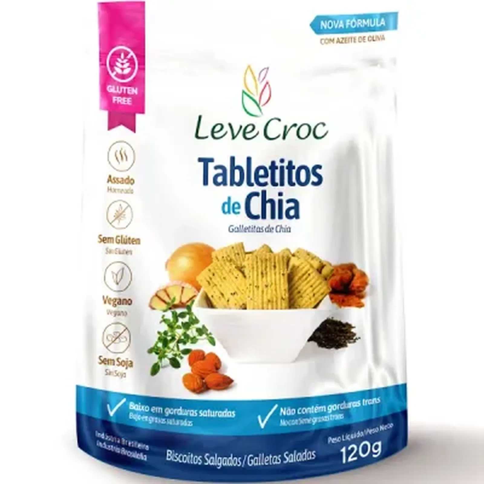 Tabletitos Salgados Chia Leve Croc 120g