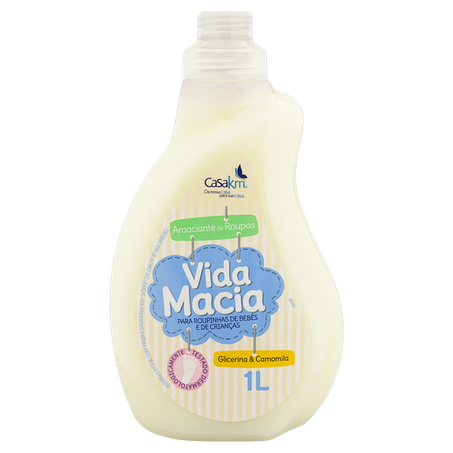 Amaciante de roupa diluído glicerina & camomila vida macia frasco 1l