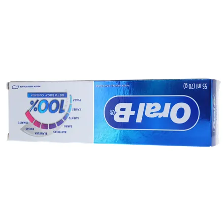 Creme Dental Oral-B 100% Com Flúor Menta Refrescante 70g 
  360-20